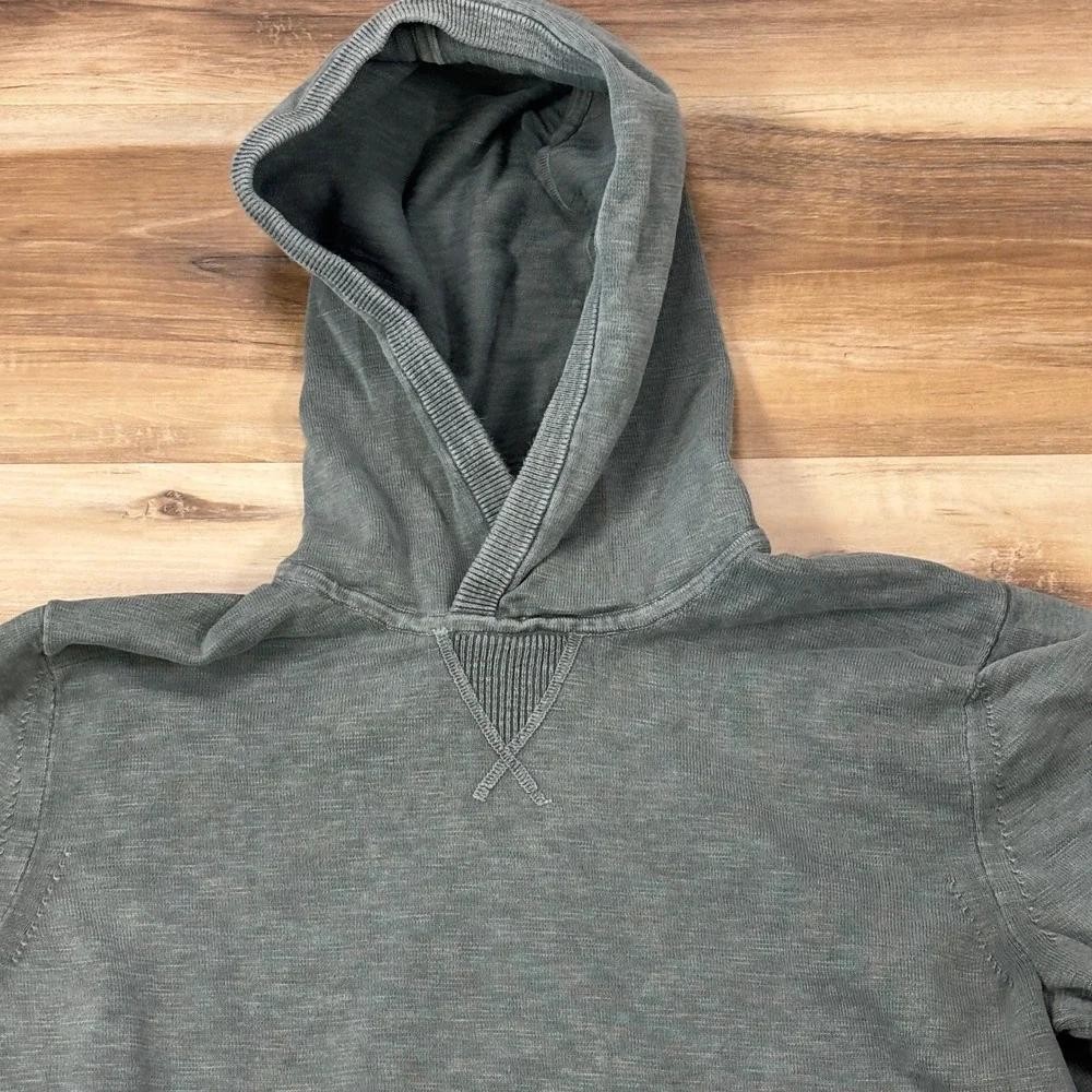 Banana Republic Hoodie Men M Minimalist Cotton Slub Knit Antique Sage Green 2020